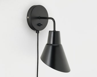 Nils Wall Sconce Black Plug-in On/Off Switch