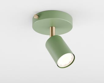 Lea Ceiling Mount Spot Light Fixture GU10 Olive Green
