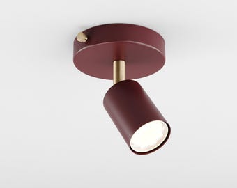 Lea Ceiling Mount Spot Light Fixture GU10 Burgundy Red