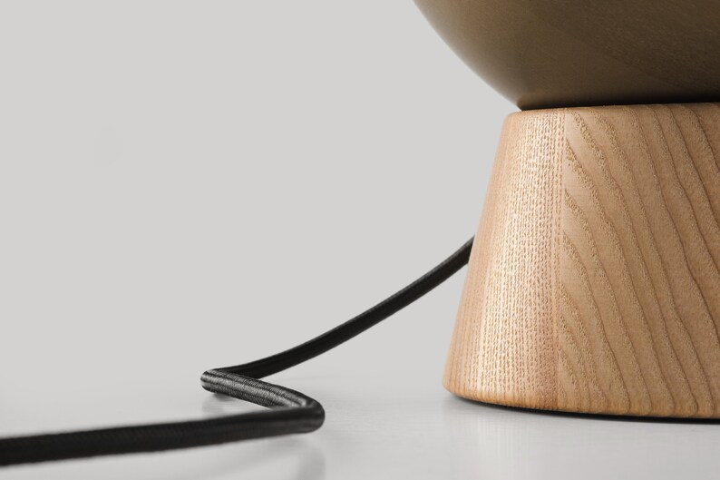 Japandi Wooden Magnetic Desk Lamp Bedside Lamp Raw Metal image 4