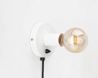 Ove Wall Sconce White Plug-in On/Off Switch