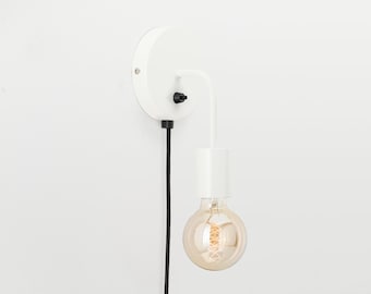 Loui Wall Sconce White Plug-in On/Off Switch