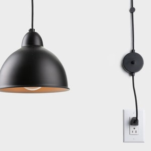 Joel Minimalist Plug-in Pendant Lamp Shade With On/Off Switch Black
