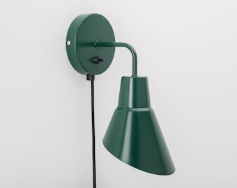 Nils Wall Sconce Dark Green Plug-in On/Off Switch