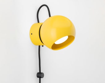 Hanson Wall Sconce Yellow Plug-in On/Off Switch Bedside Lamp