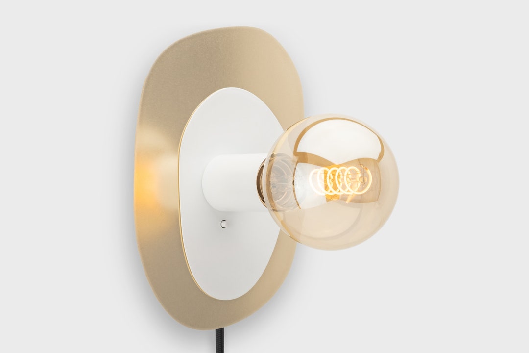 Thea Plug-in Wall Sconce White On/off Switch Mid Century Modern Bedside ...