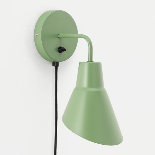 Nils Wall Sconce Green Plug-in On/Off Switch