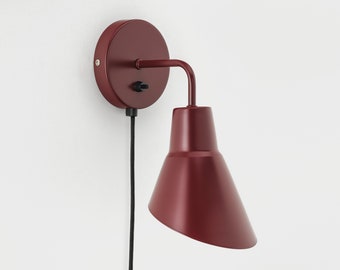 Nils Wall Sconce Burgundy Plug-in On/Off Switch