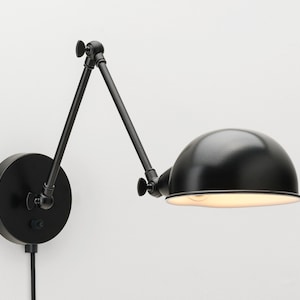 Folke Wall Sconce Black On/Off Switch & Plug-in