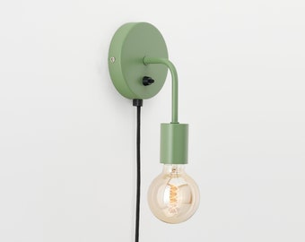 Loui Wall Sconce Green Plug-in On/Off Switch