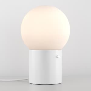 Zoe Desk Lamp White Bedside Night Light Table Standing Light Fixture Housewarming Gift White Sphere Milk Glass Globe Plafond