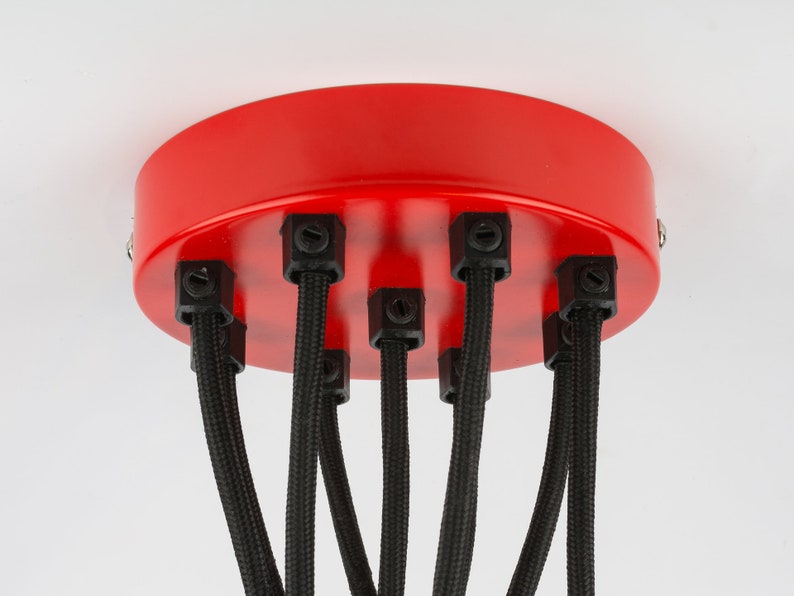 Lamp Loft Retro 9-Port Ceiling Canopy Kit Color Cord Swag DIY Industrial Pendant