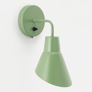 Nils Wall Sconce Green Flush Mount On/Off Switch