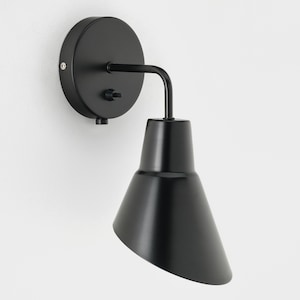 Nils Wall Sconce Black Flush Mount On/Off Switch