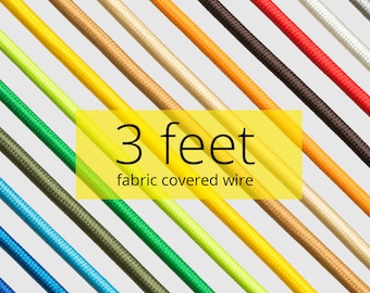 Fil de fer recouvert de tissu | 3 pieds | Bricolage | Câble textile | Cordon de couleur | Rétro | Loft | Industriel | Pendentif | Objets publicitaires | Lampe