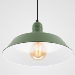 Emil Minimalist Plug-in Pendant Lamp Shade With On/Off Switch Green image 3