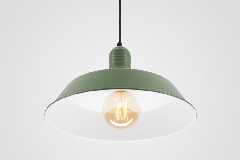 Emil Minimalist Plug-in Pendant Lamp Shade With On/Off Switch Green image 3