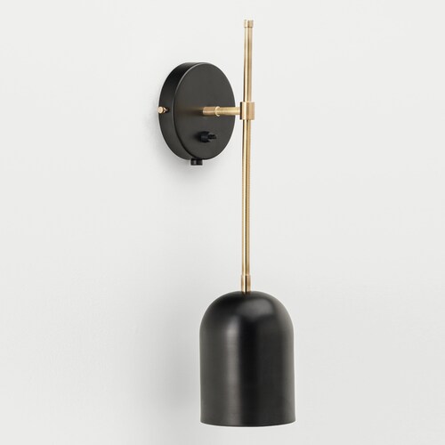 Shops Ville Mid Century Modern Wall Sconce | Black | On/Off Switch & Plug-in Option | Retro | Loft | Industrial | Minimalist | Lamp