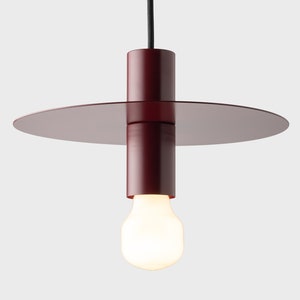 Elvin Ceiling Pendant Hanging Burgundy Red Kitchen Island Fixture Disc Lamp Shade