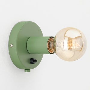 Ove Wall Sconce Green Flush Mount On/Off Switch