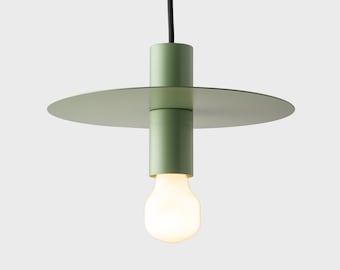 Elvin Ceiling Pendant Hanging Light Olive Green Kitchen Island Fixture Disc Lamp Shade