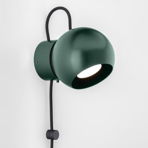 Hanson Wall Sconce Dark Green Plug-in On/Off Switch Bedside Lamp