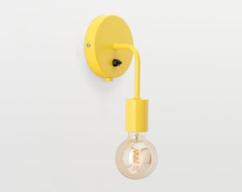 Loui Wall Sconce Yellow Flush Mount On/Off Switch