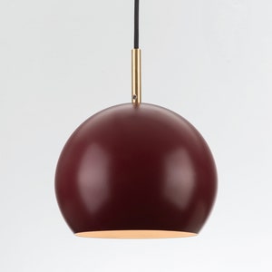 Ulf Mid Century Lámpara colgante moderna Pantalla Borgoña