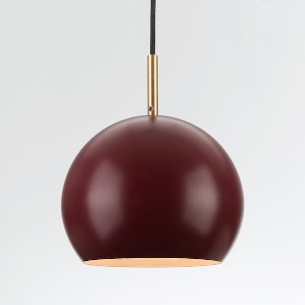 Ulf Ceiling Pendant Light Burgundy Red Mid Century Modern Kitchen Island Fixture With Lamp Shade