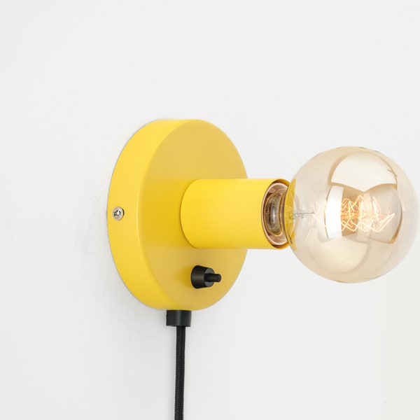 Ove Wall Sconce Yellow Plug-in On/Off Switch