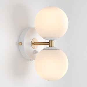 Mia Mid Century Modern Wall Sconce White Sphere Milk Glass Globe Plafond Vanity Light Bedside Lamp Retro Light Fixture