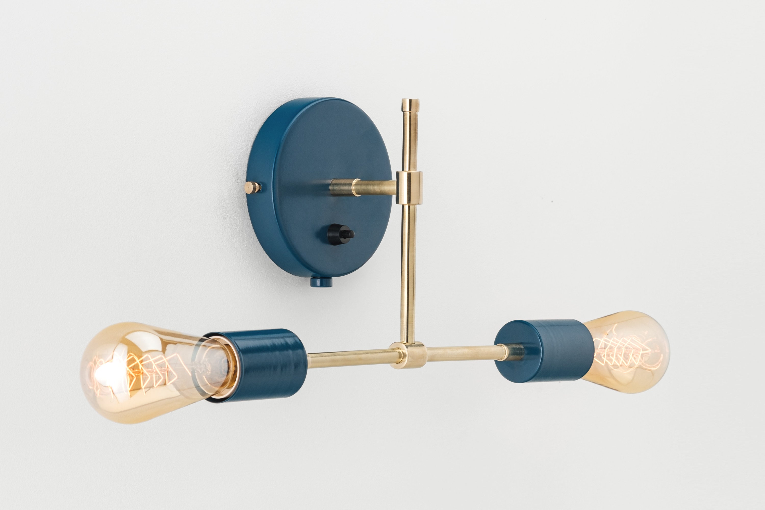 Noel Vanity Wall Sconce Navy Blue Plug-in On/off Switch Mid - Etsy UK