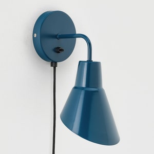 Nils Wall Sconce Navy Plug-in On/Off Switch