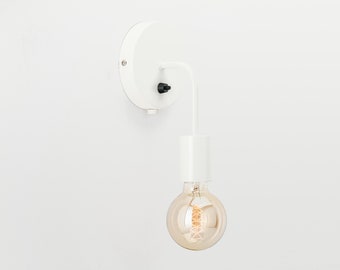 Loui Wall Sconce White Flush Mount On/Off Switch