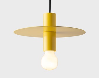 Elvin Ceiling Pendant Hanging Light Yellow Kitchen Island Fixture Disc Lamp Shade