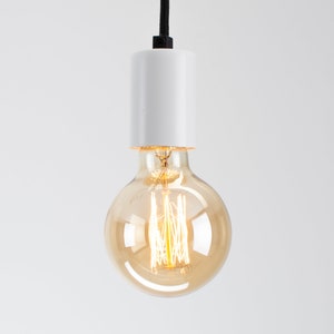 Otto Ceiling Pendant Lamp | White | You Choose We Build | Textile Cable | Color Cord | Industrial | Pendant | Swag | Lamp