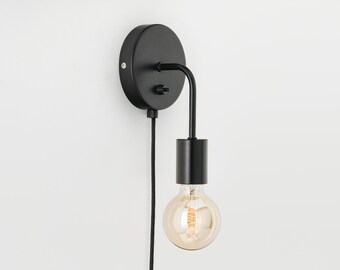 Loui Wall Sconce Black Plug-in On/Off Switch