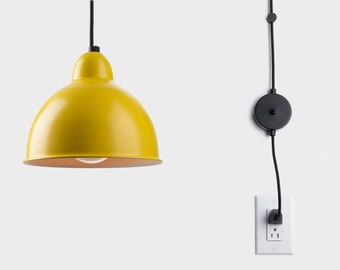 Joel Minimalist Plug-in Pendant Lamp Shade With On/Off Switch Yellow