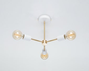 Lars Ceiling Lamp | White | Mid Sentry | Raw Brass | Black | Retro | Loft | Industrial | Vintage | Exposed Bulb Lamp