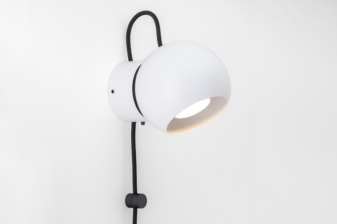 Hanson Wall Sconce White Plug-in On/off Switch Bedside Lamp - Etsy