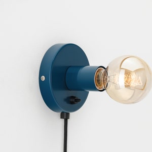 Ove Wall Sconce Navy Blue Plug-in On/Off Switch