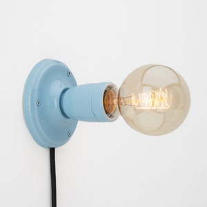 Emma Wall Sconce Blue Plug-in On/Off Switch