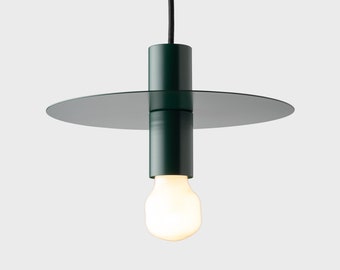 Elvin Ceiling Pendant Hanging Light Dark Green Kitchen Island Fixture Disc Lamp Shade