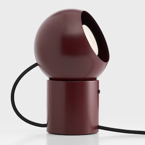 Hanson Magnetic Desk Mushroom Lamp Burgundy Red Bedside Night Light With Shade New Modern Home Table Light Fixture Housewarming Gift