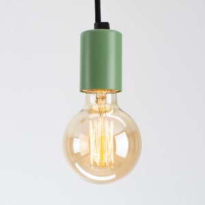Otto Ceiling Pendant Lamp | Green | You Choose We Build | Textile Cable | Color Cord | Industrial | Pendant | Swag | Lamp