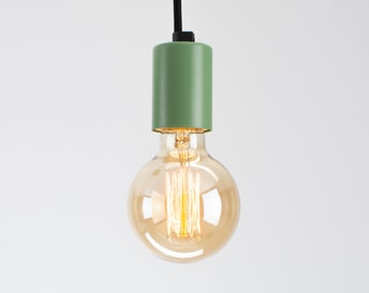 Otto Ceiling Pendant Lamp | Green | You Choose We Build | Textile Cable | Color Cord | Industrial | Pendant | Swag | Lamp