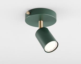 Lea Ceiling Mount Spot Light Fixture GU10 Dark Green