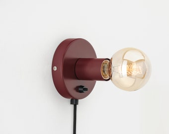 Ove Wall Sconce Burgundy Plug-in On/Off Switch