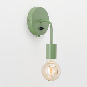 Loui Wall Sconce Green Flush Mount On/Off Switch