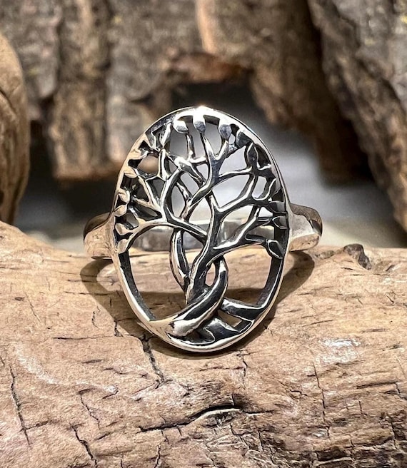 Openwork Twisted Tree Design Sterling Silver Ring… - image 2